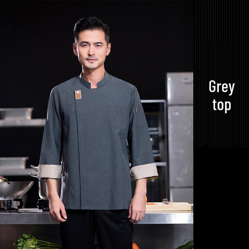 Long Sleeve Breathable Chef Coat for Restaurant and Catering - Unisex Workwear for Autumn/Winter