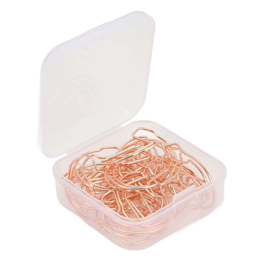 20Pcs Small Binder Clips Rose Gold Durable Rustproof Metal Multifunction Headset Design Binder