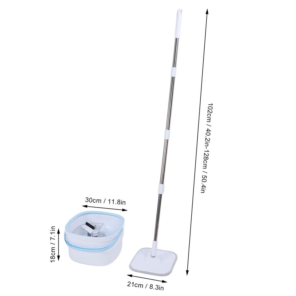 Spin Mop Bucket with Self Separation Dirty and Clean Water System Self Wringing 360 Degree Rotating Square Mop Head for Hardwood Tile Marble Floors
