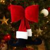 DIY Decorations Bow Hanging Ornaments Red Velvet Bow Knot Christmas Bowknot Pendant  New Year Party