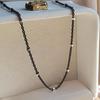 Women's Black Strap Chain Necklace