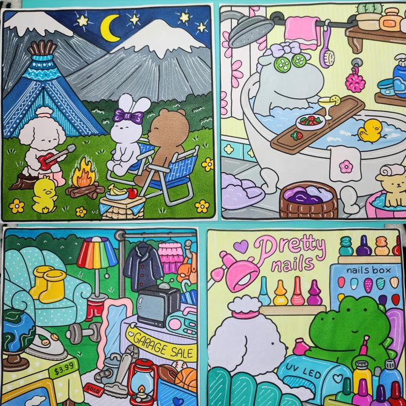 Adult and Youth Coloring Book: Cozy and Cute Scenes
