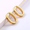 High-End Stainless Steel Square Hoop Earrings with Rhinestones - Elegant Luxury Style