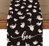 Linen Halloween Table Runner Pumpkin Spider Web Skull Dining Table Decoration Scary Table Cover For Halloween Dinner Party Decor