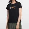 Nike T Shirts Women's Black Crew Neck Moderate Straight Fit CJ7915-010