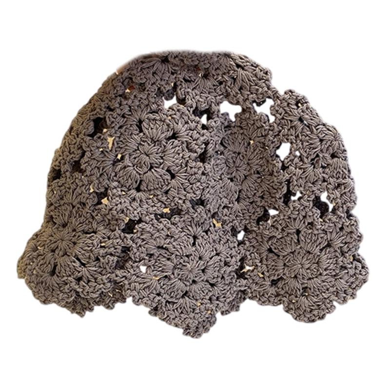 

Fashion Hollowed Skull hat Handmade Crochet Beanies Hat Flower Pattern Pullover Hat for Women Girl Various Occasion