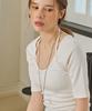 S'Secondo Box Cowhide Ring Pendant Long Necklace