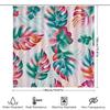 Summer Greenery Shower Curtain Fabric Print Home Decoration Waterproof Bathroom Rug Floral Leaf Pattern, Pink Blue White Orange