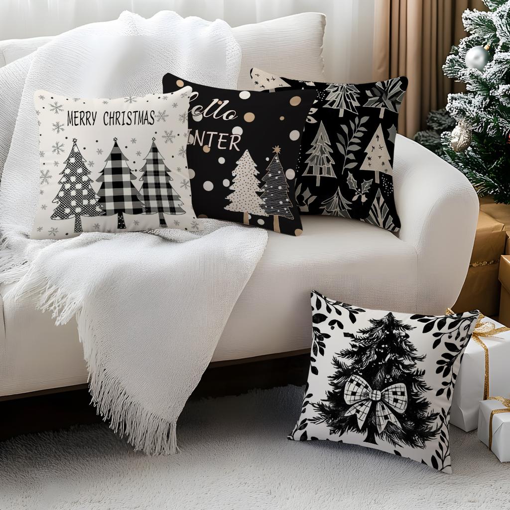 Christmas Tree Pillowcase Bedroom Sofa Cushion Cover 100% Polyester Living Room Cushion Pillowcase Home Decor