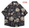 Hong Kong Style Vintage Sunflower Floral Shirt - Unisex Casual Short Sleeve