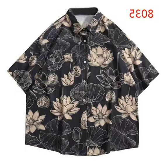 Hong Kong Style Vintage Sunflower Floral Shirt - Unisex Casual Short Sleeve