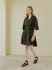 Avang Oversized Boyfit Linen Shirt Dress - Dark Gray