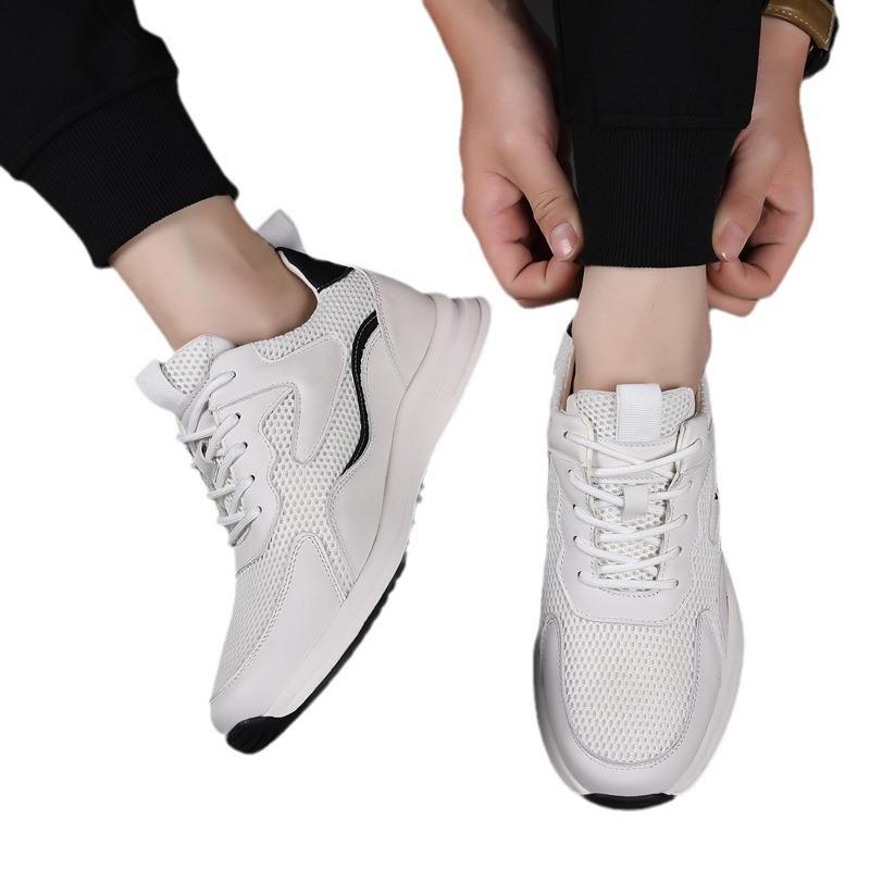 Summer New Invisible Inner Heightening Shoes Casual Breathable Mesh Men's Dad Shoes Little White Shoes Casual Versatile Men's Shoes