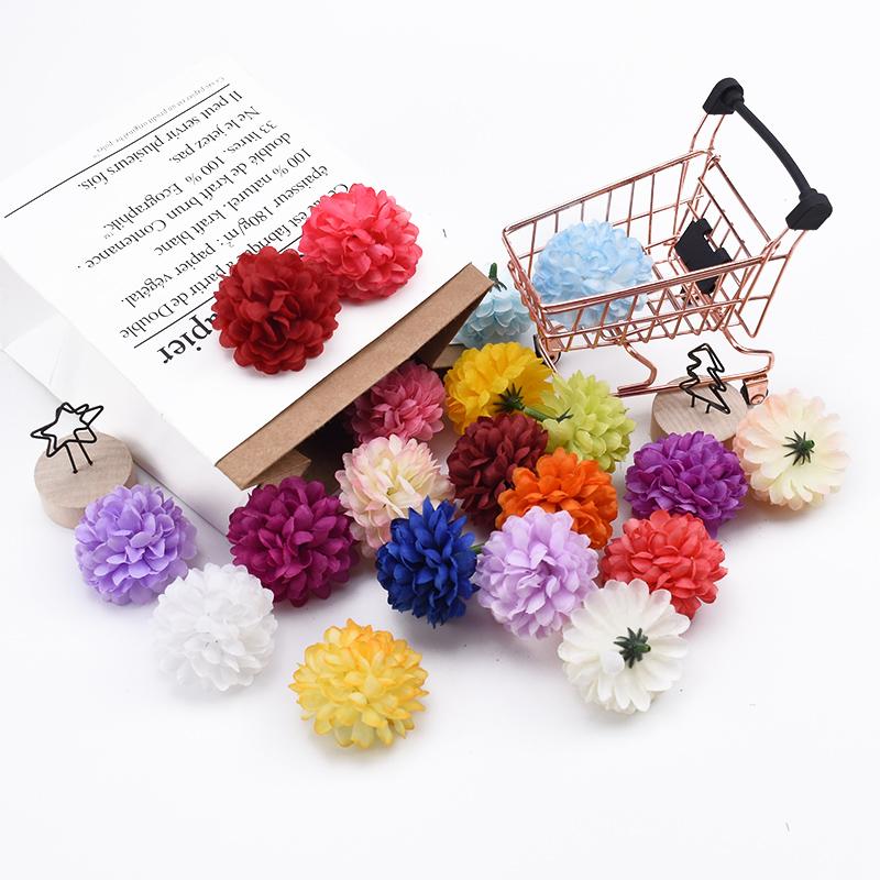 30Pcs Artificial Flower Pingpong Chrysanthemum for Wedding Wall Christmas Home Decoration Diy Gift Wreath Hot Sales High Quality