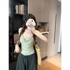 Kumikumi French style Elegant Swing Collar Pleat Sleeveless T-shirt Women clothes Summer Age-Reducing Chic Slim fit Slimming Top