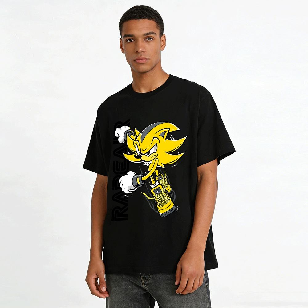 Super Sonic X AJ Co-branded Graphic Casual Unisex T-shirt Pure Cotton T-shirt