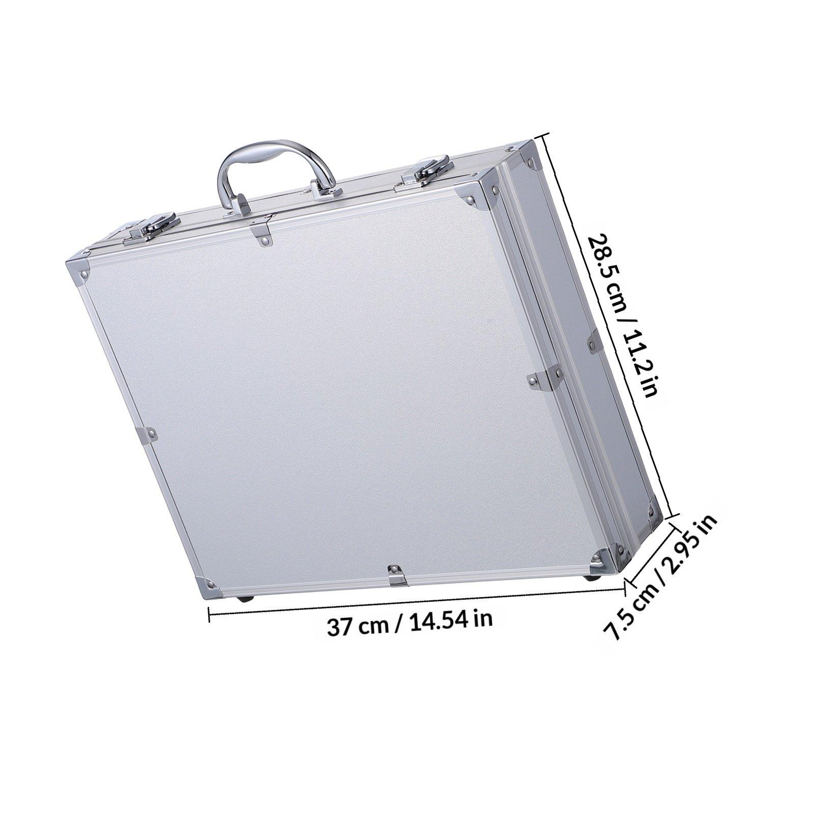 

Lockable Flight Case Portable Aluminum Alloy Tools Container Large Capacity Carrying Case Tool Box Storage Box серебряный