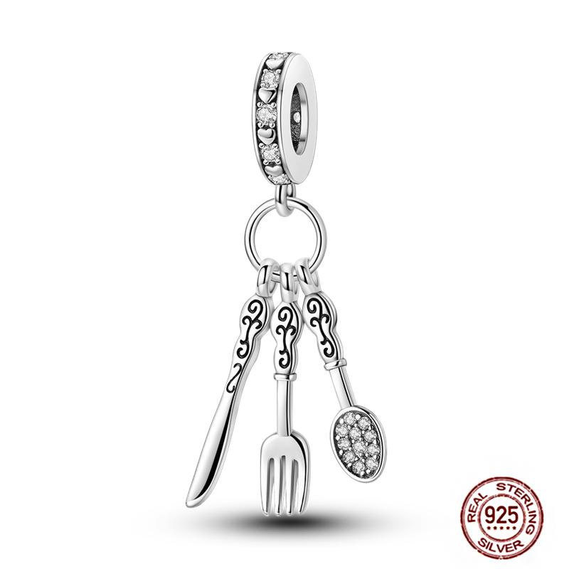 Fruit Food Charms Plata De Leyoriginal Strawberry Avocado Dessert Cake Charm Beads For Women Bracelet Accessory Diy Jewelry