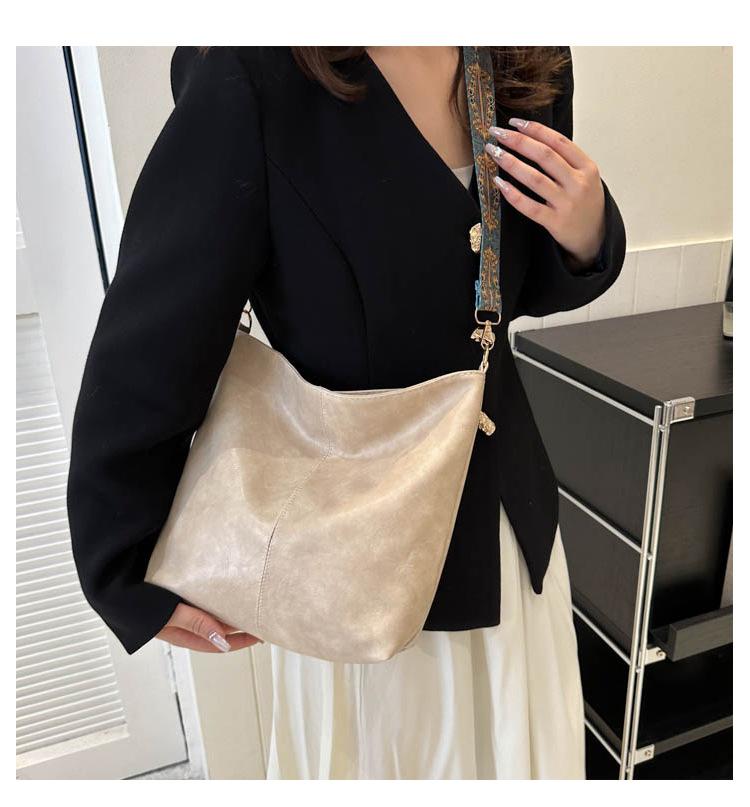 Yogodlns bolsa de ombro vintage para mulheres bolsa balde de couro pu estilo luxuoso bolsa crossbody bolsa carteiro feminina bolsa tote de compras