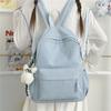 Cute Bear Print School Backpack with Front Pocket Side Drawstrings Casual Daypack for Daily Use