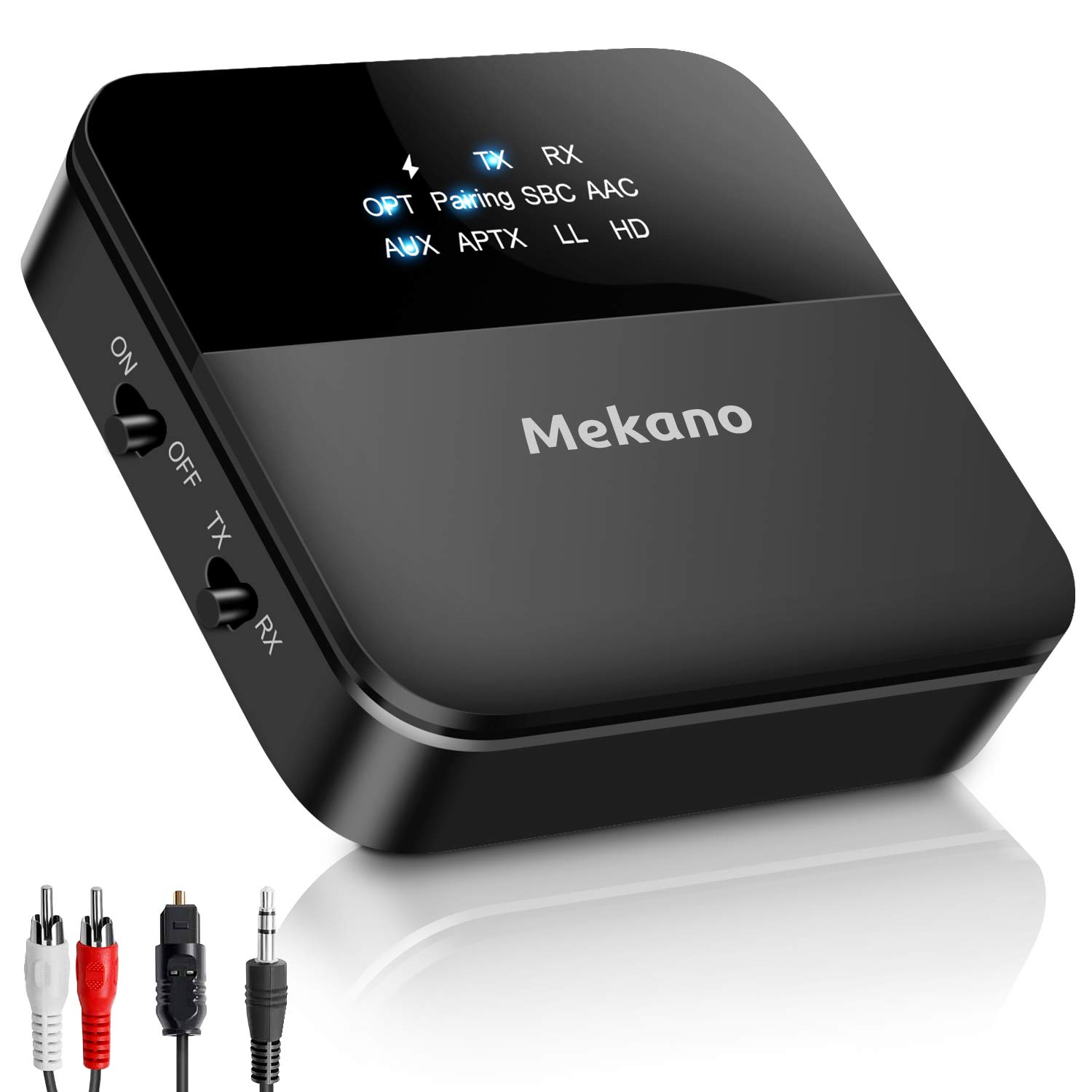 

[Optical Digital Compatible] Bluetooth TransmitterReceiver, 2-in-1, Bluetooth 5.0 TransmitterReceiver, Simultaneous Connection of 2 Devices,