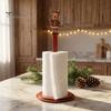Decoración de Cocina Festiva Portarrollos de Papel de Cocina Navideño de Madera, Dispensador de Rollo 2D con Muñeco de Nieve, Estante Decorativo para Servilletas con Diseños de Papá Noel, Soporte para Comedor