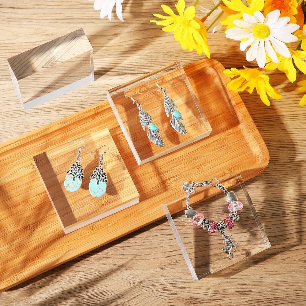 K9 Crystal Acrylic Cube Display Stand Block Solid Crafts Pedestals Cosmetic Boutique