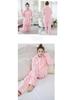 Women's Coral Fleece Pajamas: Warm, Thick Cardigan Lapel Homewear Set for Autumn and Winter