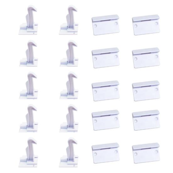 10Pcs Invisible Drawer Latch Lock Self Adhesive No Tools Drilling Required Cabinet Child Safety Lock Multi-Purpose Baby Proof Security Lock