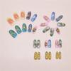 30Pcs 3D Embossed Press On Nails Reusable Fake Nails With Elegant Oriental Design For Party Wedding Photo
