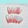 Handmade Plush Pink Bear Nail Stickers With Gradient Aurora Effect Cute And Sweet Style