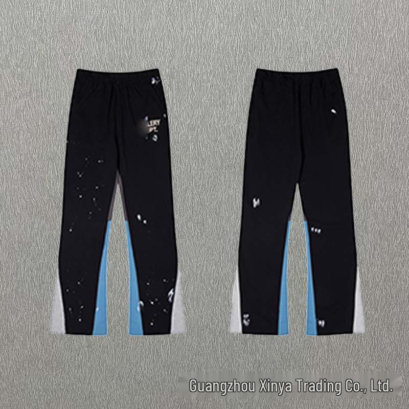 GALLERY DEPT Bluza Unisex z Kapturem Bawełniana z Plamami Farby Graffiti - Jesienna Luźna