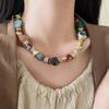Jewelry Accessories Bohemian Collarbone Chain Geometric Irregular Flower Pendant Choker  Vacation