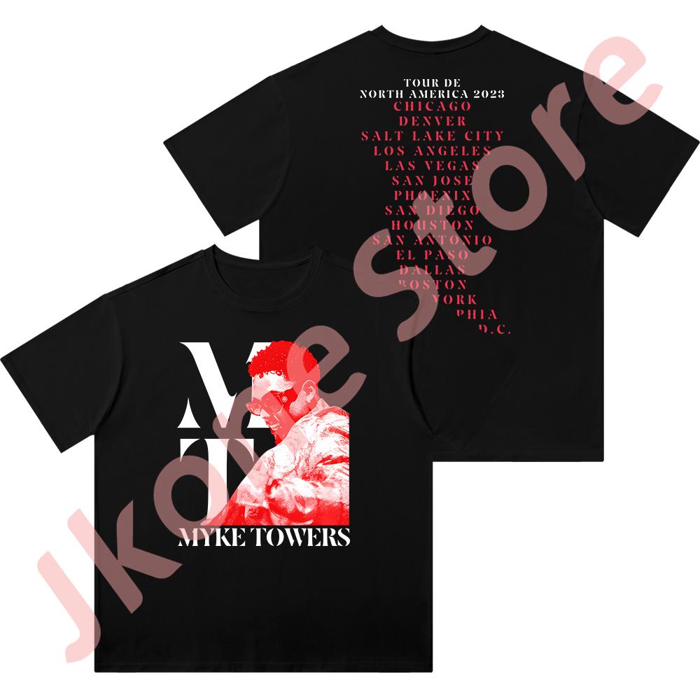 

Myke Towers Lveu Na 23 TShirts 2024 Album Tour Merch Vintage Wash Cotton Tee Women Unisex Fashion HipHop Short Sleeve M