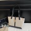 Commuter fashion hand carry women's bag autumn and winter new versatile largecapacity shoulder bag splicing temperament tote bag