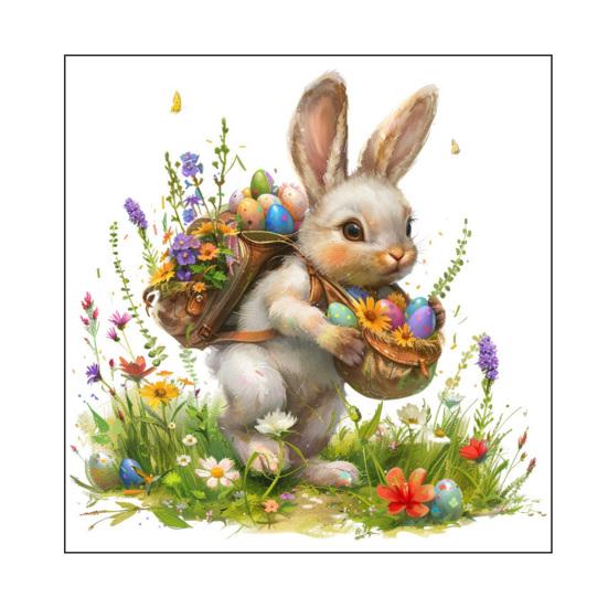 Window Sticker Healing Spring Window Scene Peel Stick Static Privacy Film Easter Bunny Egg Design Windows Doors Mirrors Decal