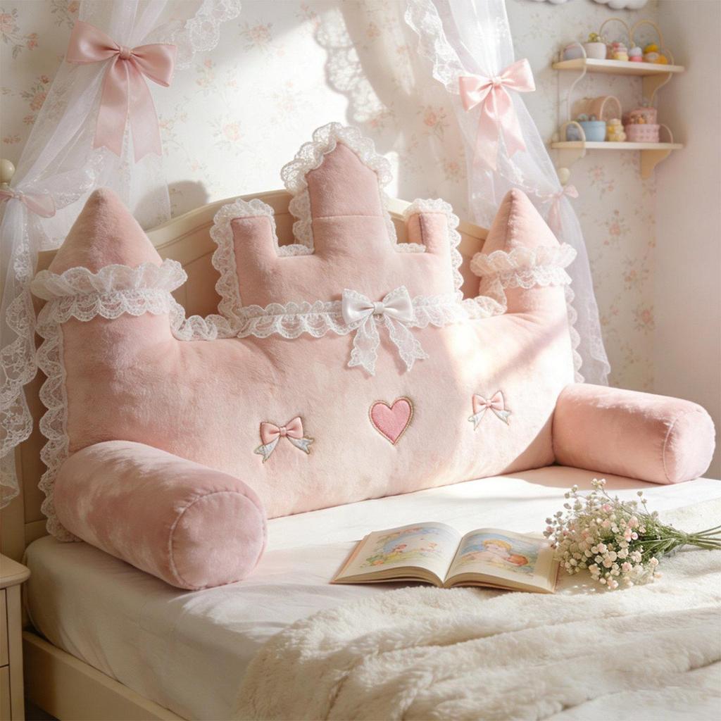 Cartoon Bedside Soft Upholstered Backrest Cushion for Children's Tatami or Girls' Bedroom, 2026 Anti-Collision Pillow.