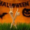 Removable Skeleton Gesture Lawn Stake Spooky Decor Stable Lifelike Skeleton Stake Yard Signs Unique Realistic Design