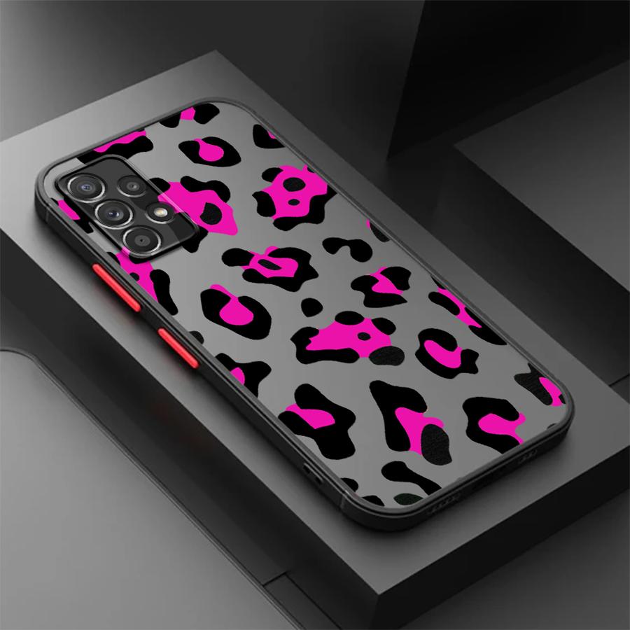 Leopard Print Phone Case for Samsung Galaxy A72 A73 A24 A71 A32 A21s A22 A33 A31 A16 A52 A23 A53 A35 Soft Cover