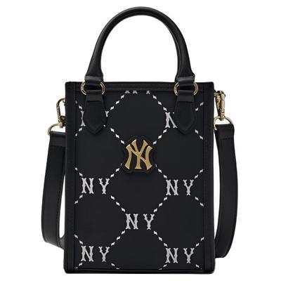 Diamant-Monogramm 25FW New York Yankees Markenaufdruck Buchstabenlogo Polyester-Tragetasche Mini Damen-Tragetaschen Schwarz 7ACRMD35N-50BKS