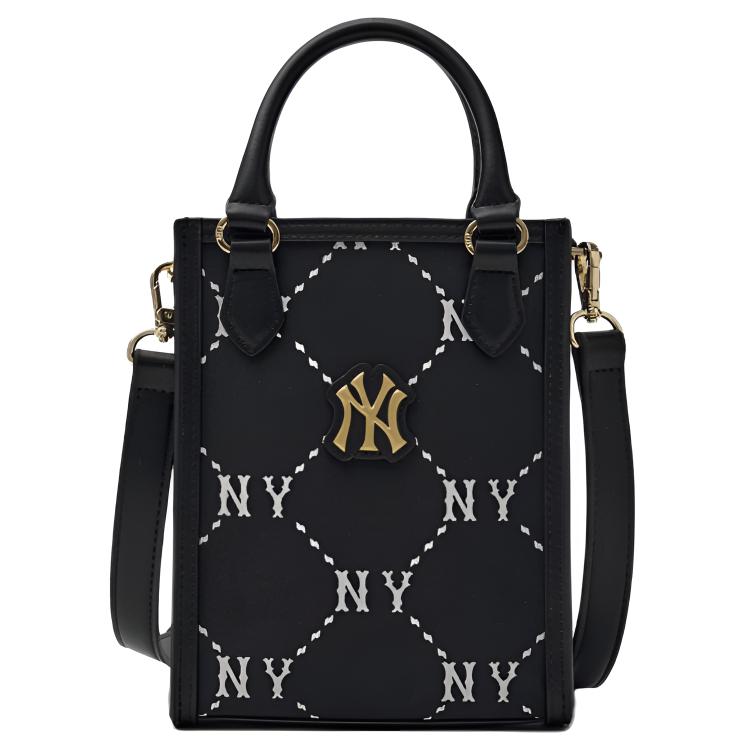 

MLB Diamond Monogram 25FW New York Yankees Brand Print Letter Logo Polyester Tote Bag Mini Women tote bags Black 7ACRMD35N-50BKS Basic Set (Bag)