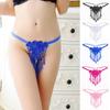 Sexy Lady Underwear Imitation Pearl Flower Embroidered Tassel G-String Briefs
