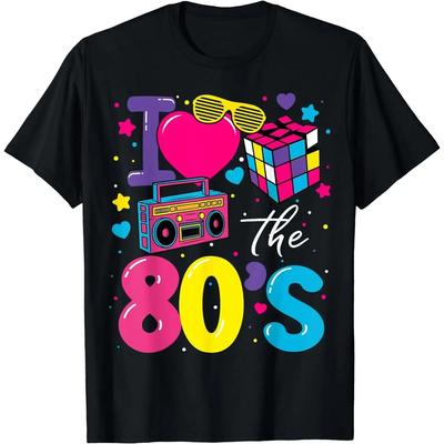 I Love The 80s T Shirts for Womes Party Funny Vintage Brithday T Shirt Best Gift Tops & Tees Pure Casual