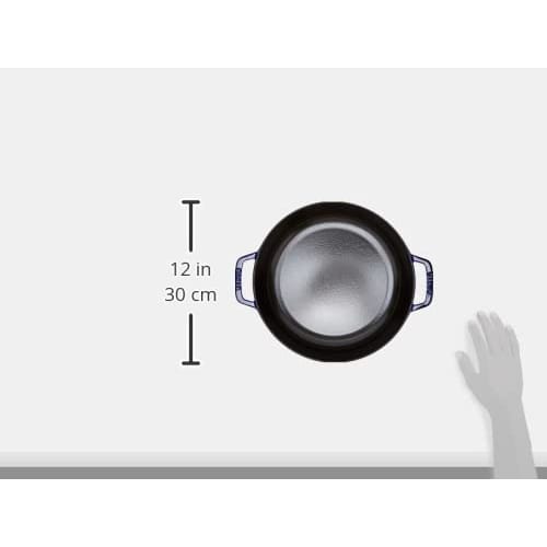 Staub Braiser Saut? Pan, Grand Blue, 28cm, Large, Double-Handled Cast Iron Enamel Pan, Shallow, Sukiyaki, Induction Compatible [Official Japanese Prod