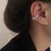 New Korean Gold Double Circle Twist Pearl Ear Cuff Vintage Geometric Circle Earcuff Fake Piercing Pearls Clip on Earings