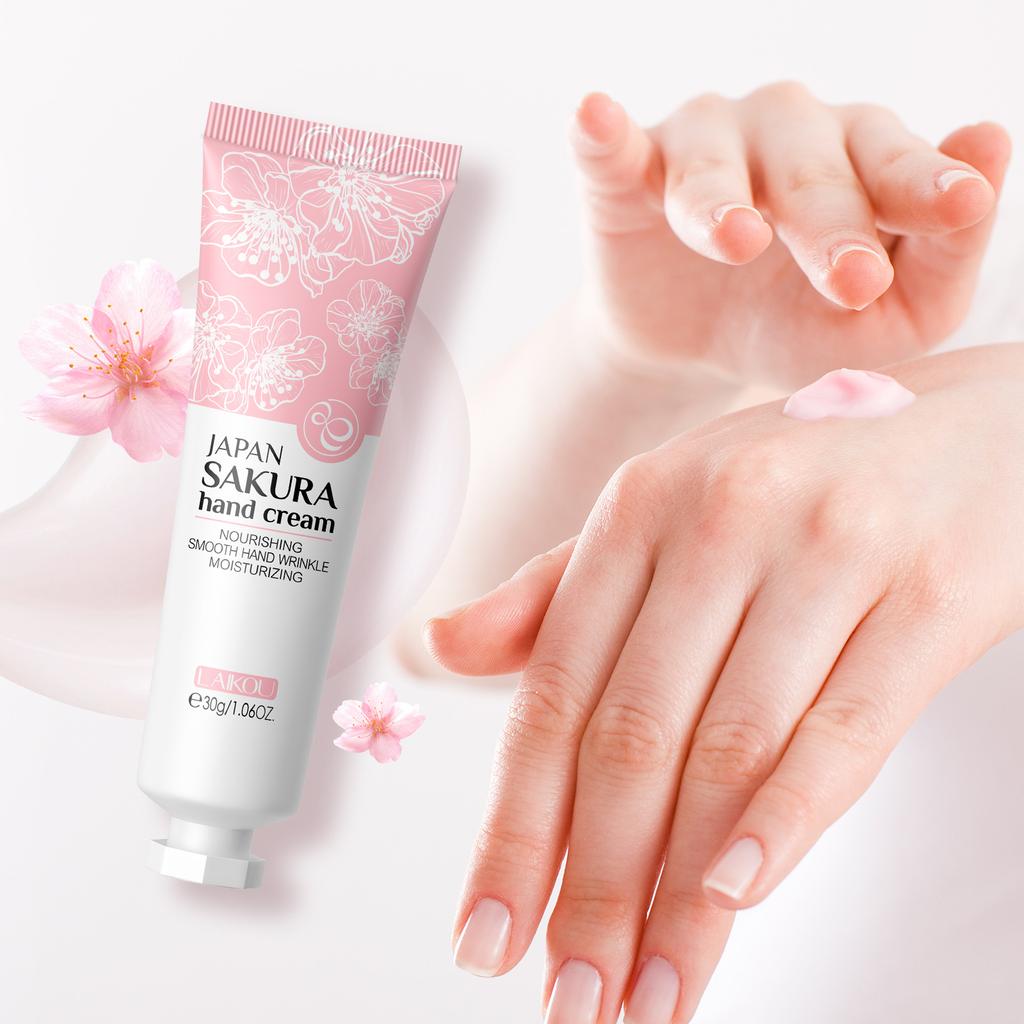LAIKOU Handcreme Sakura Feuchtigkeitsspendend und Reparierend Raue Handhaut Handpflege