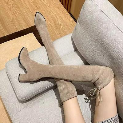 Over-the-knee Boots for Women In Autumn and Winter , Slim Boots, Tall Boots, High Heels, Velvet Stretch Boots