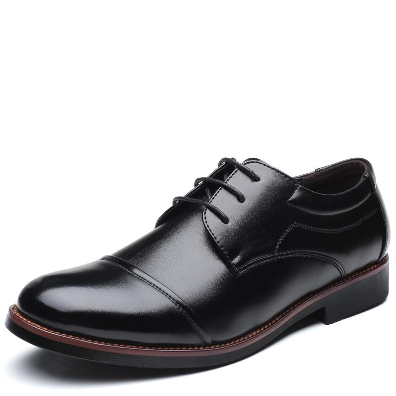 

Premium Leather Oxford Shoes for Men Classic Plain Toe Casual Shoes Man Business Meeting Formal Party Shoes Daily Wear Sneakers 38 чёрный