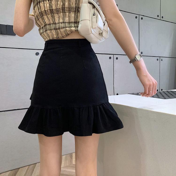 Letnie Mini Spódnice Z Falbankami Damskie Vintage Denim Słodkie Swobodne Gorące Słodkie Dziewczyny Streetwear Spódnica z Wysokim Stanem