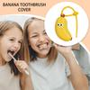 Cute Banana Toothbrush Cover Dustproof Protective Case for Kids Adults Travel Home Daily Use Portable Hygienic Storage Box